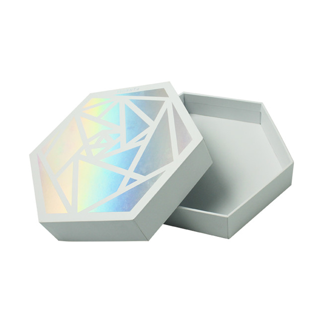 Holographic Laser Paper Hexagon Jewelry Box