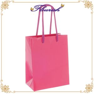 Coated Ladies Shopping Wrapping Cardboard Paper Hand Bag 