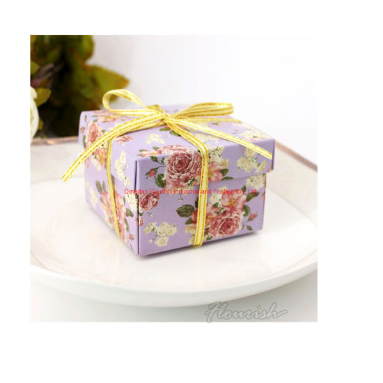 Full Color Specially Made Chocolate Candy Gift Packaging Box with Ribbon Closure