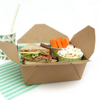 Natural Brown Color Food Grade Kraft Paper Foldable Fast Food Salad Burger Box