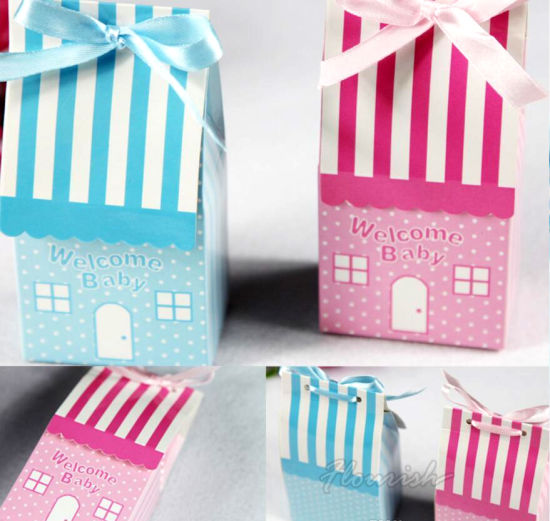 Lovely House Shaped Art Paper Sweetie Display Box