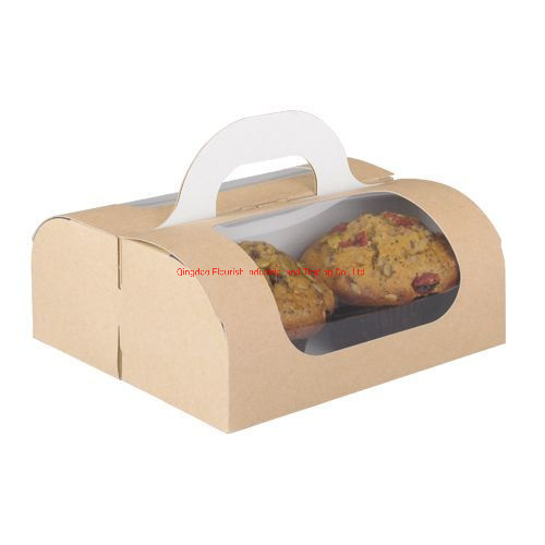 Eco-Friendly Kraft Paper Bakery Cupcake Window Box