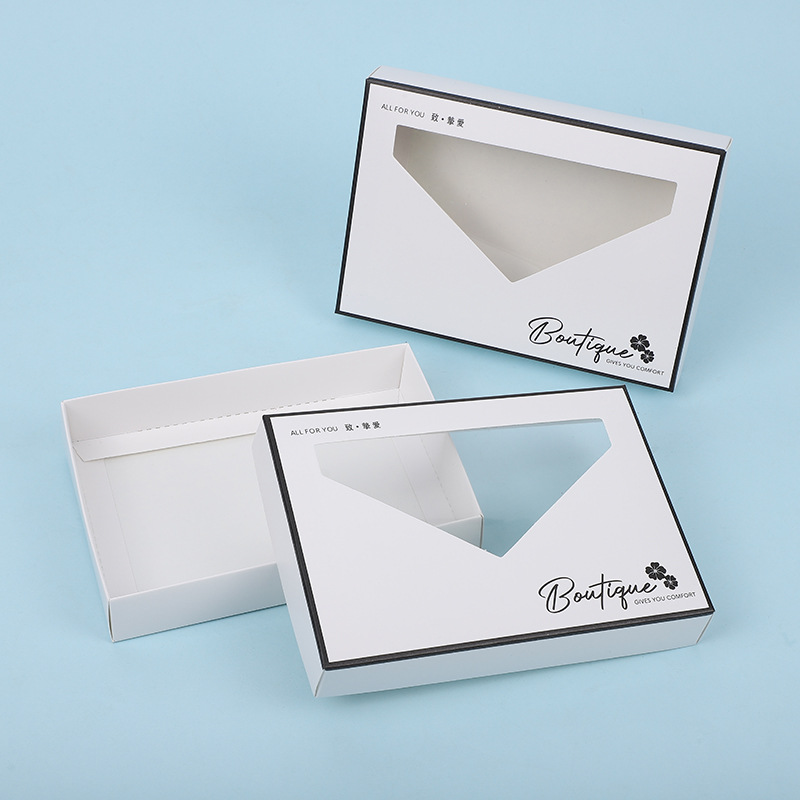 China Manufacturer Wholesale White Paper Socks Box With Window