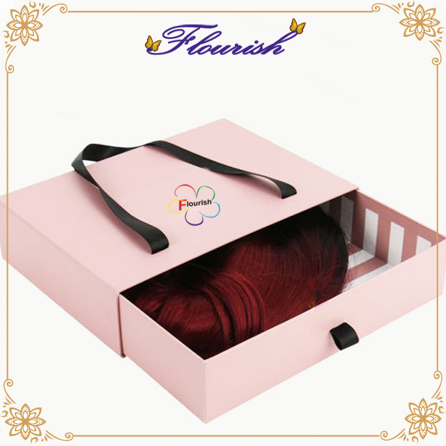 Fashionable High Quality Girls′ Pink Wig Hair Extension Box