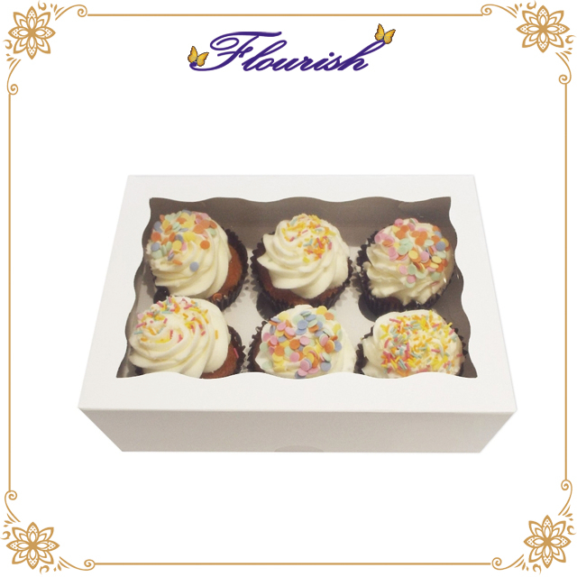 6 Pieces Pack Cupcake Box with Window