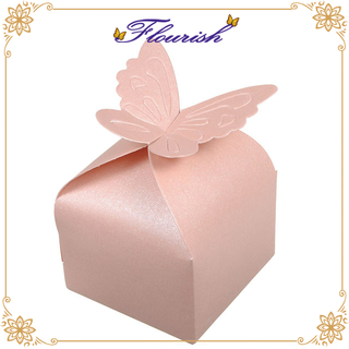 Foldable Die Cut Pink Butterfly Closure Party Box