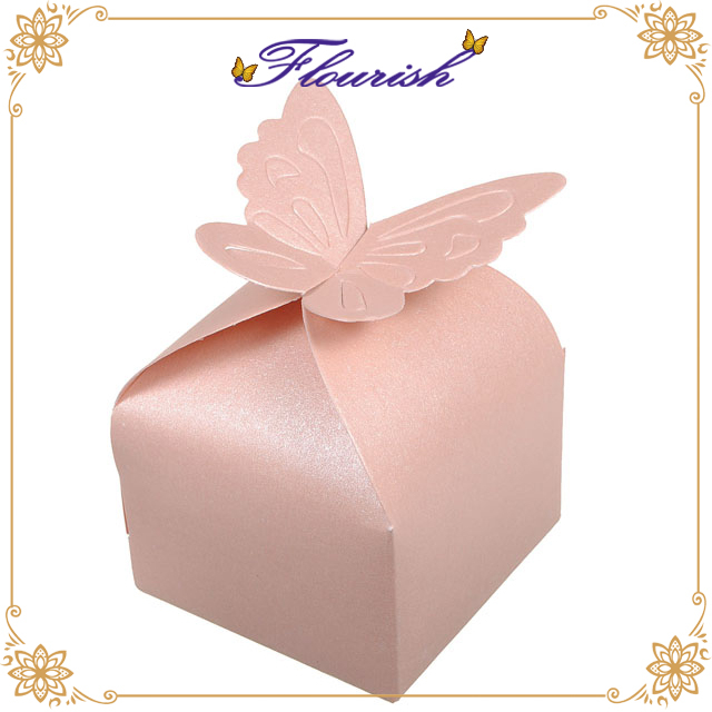 Foldable Die Cut Pink Butterfly Closure Party Box