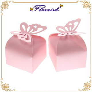Pink Butterfly Element Die Cut Paper Box