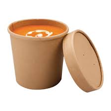 Recyclable Brown Kraft Paper Round Soup Lunch Box