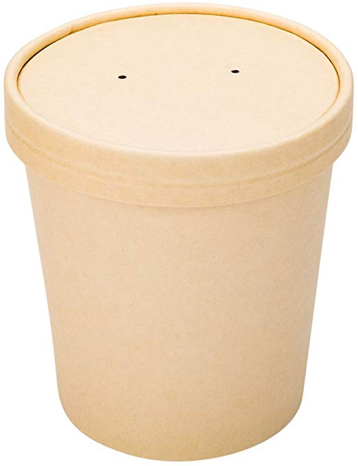 Recyclable Brown Kraft Paper Round Soup Lunch Box