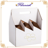 White Corrugated Paper Wine Bottle Packaging Basket Box