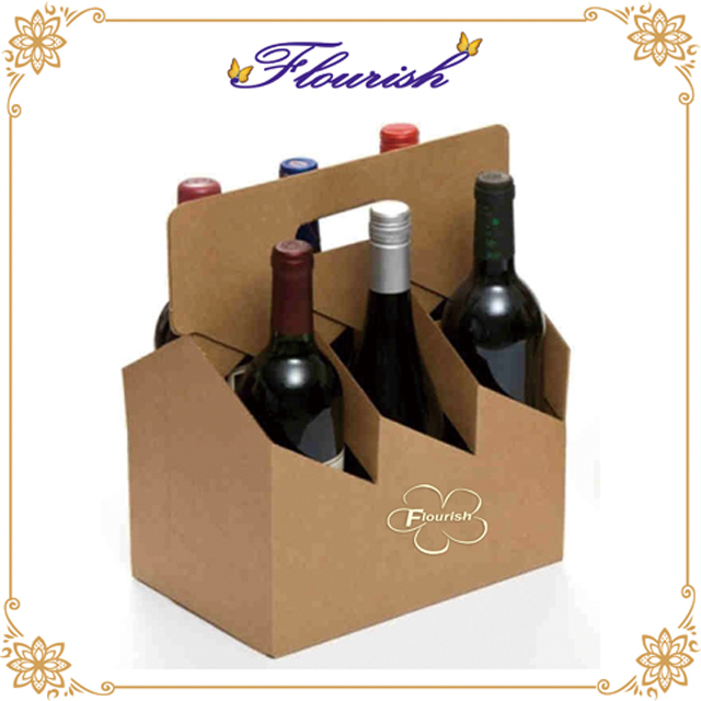 Eco-Friendly Brown Kraft Paper Coffee Wine Carrier
