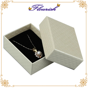 Medium Size Beige Coated Paper Necklace Box