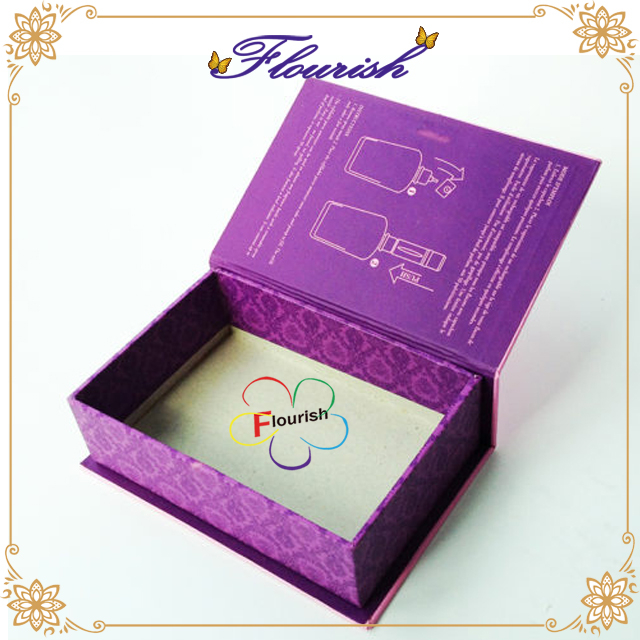 Gold Stamping Book Shaped Cosmetic Jewelry Gift Packaging Cardboard Box