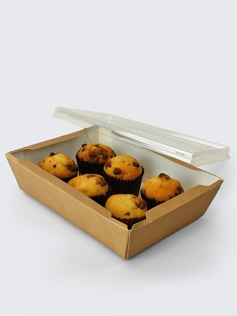 Recyclable Grease Proof Food Storage Paper Tray Box