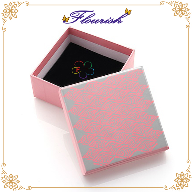 Glittering Foil Stamping Pink Art Paper Necklace Jewelry Box