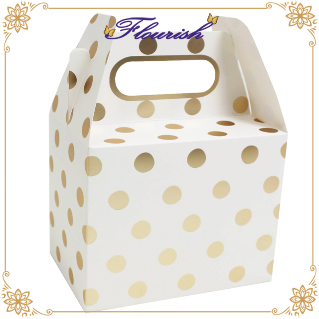 Golden Dot Printing Party Favor Tall Cake Box