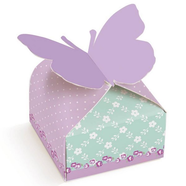 Foldable Die Cut Pink Butterfly Closure Party Box