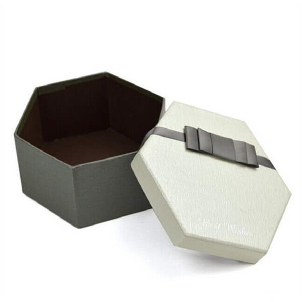 Beige Cardboard Ring Storage Hexagon Box