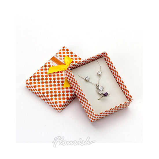 Florist Printed Rectangle White Jewelry Box