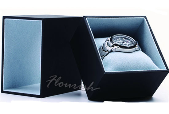 Matt Black Watch Drawer Box with Pillow 