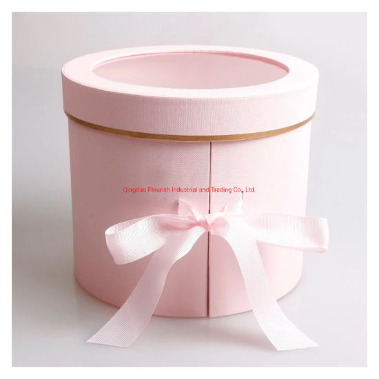 Green Color Round Cardboard Flower Box