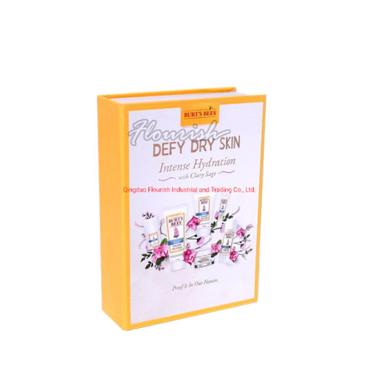 Gold Stamping Book Shaped Cosmetic Jewelry Gift Packaging Cardboard Box