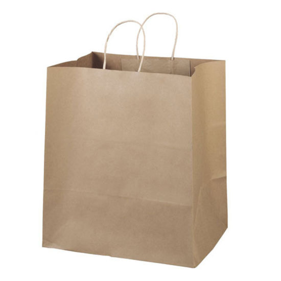 Two Bottle Wine Packaging Kraft Paper Bag with Black Cotton Handle