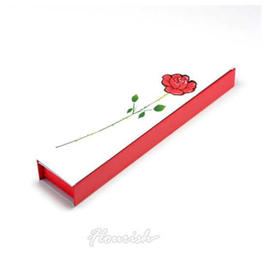 Florist Printed Rectangle White Jewelry Box