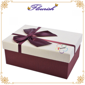 Burgundy Color Premium Linen Paper Gift Packaging Box