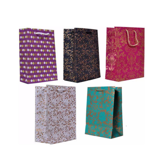Laminated Cardboard Paper Bag in 160 GSM with Cotton Handle