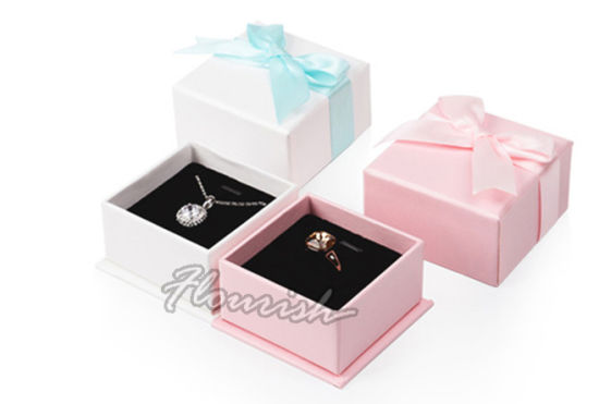 Square Romantic Pink And Grey Printed Jewelry Box