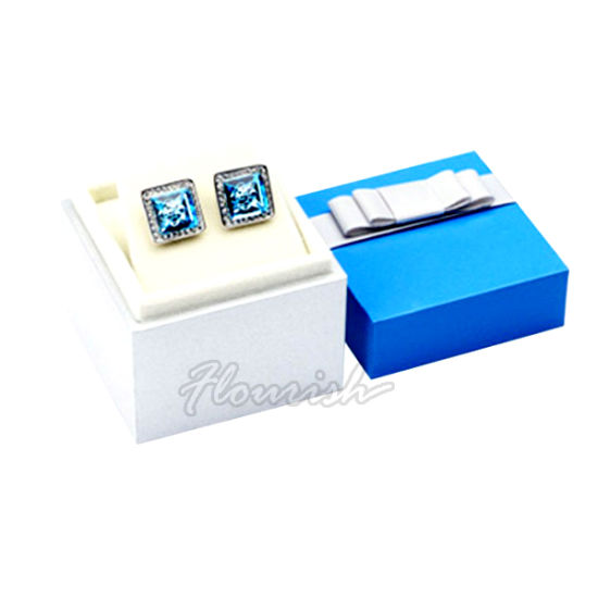 Blue Coated Paper Floral Printing Souvenir Box