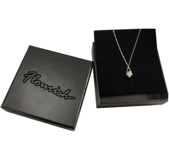 Luxury Black Velvet Ring Packaging Cardboard Box