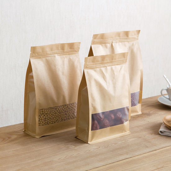 Food Grade Brown Kraft Paper Zipper Bag 