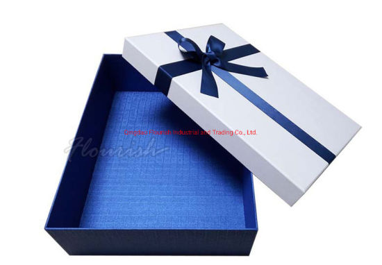 Lid and Base Type Rectangle Shaped Surprising Gift Box With Ribbon