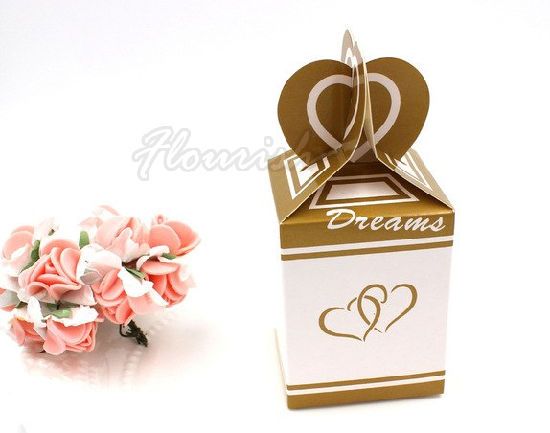 Lovely Heart Design Purple Color Paperboard Bridemaid Gift Box with Ribbon