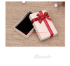 Rigid Square Cardboard Jewelry Gift Box with Bowtie Decoration