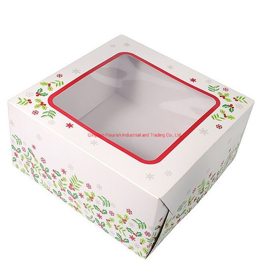 Square Shaped Pie Storage Window Box with Custom Diecut