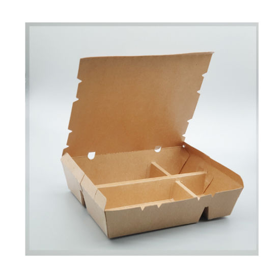 Recyclable Original Brown Kraft Paper Office Lunch Box with WIndow