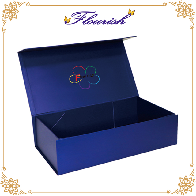 navy color flip top cardboard wine box 
