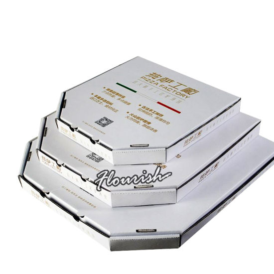 Custom Size White Corrugated Paper Pizza Box 