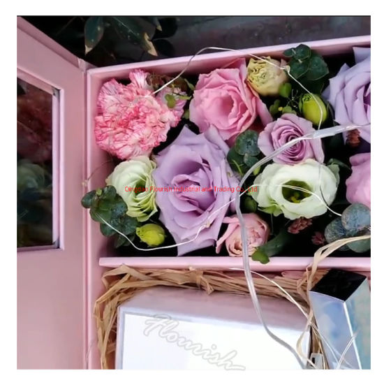 Wholesale Price Square Heart Shaped Rigid Cardboard Rose Flower Paper Box 
