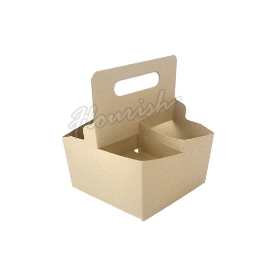 Eco-Friendly Brown Kraft Paper Coffee Wine Carrier