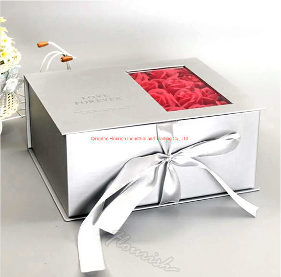 Gold Stamping Purple Cardboard Bouquet Surprise Box