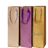 Two Bottle Wine Packaging Kraft Paper Bag with Black Cotton Handle
