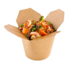 Recyclable Kraft Paper Fast Food Round Bowl Box with Plastic Lid