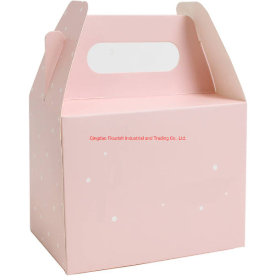 Sweet Pink Color Party Favor Takeaway Bakery Gable Box