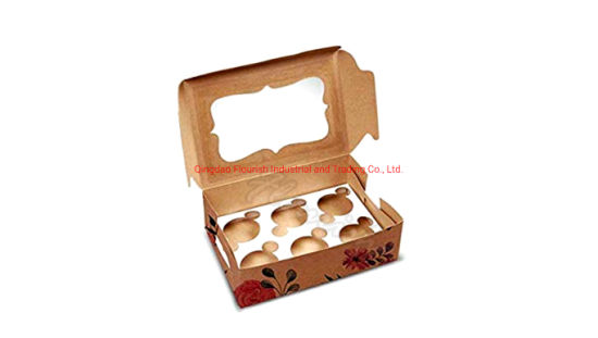 Eco-Friendly Kraft Paper Bakery Cupcake Window Box