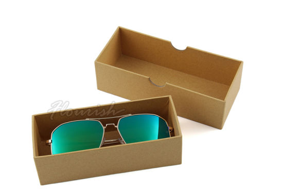 Plain Brown Color Rectangle Rigid Cardboard Sunglasses Watercup Packaging Box